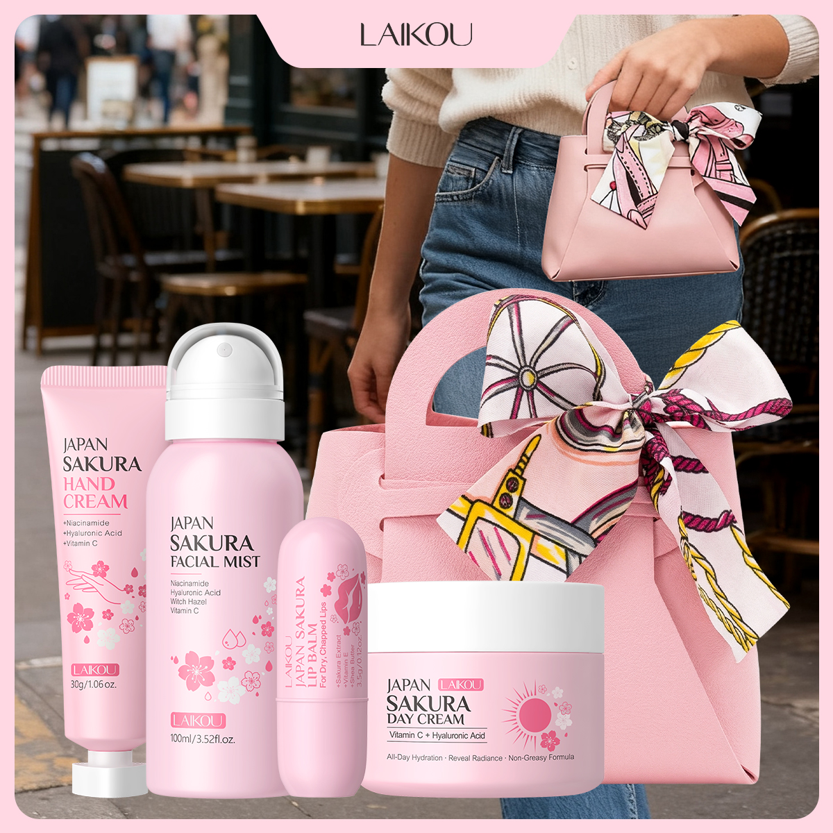 Skincare Pink - LAIKOU Japan Sakura Skin Care Set