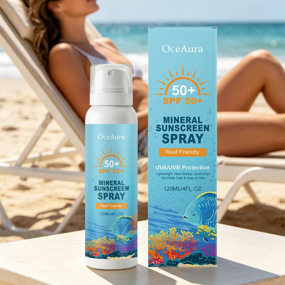 OceAura SPF50+ Mineral Sunscre - Face Mist Mineral review and price