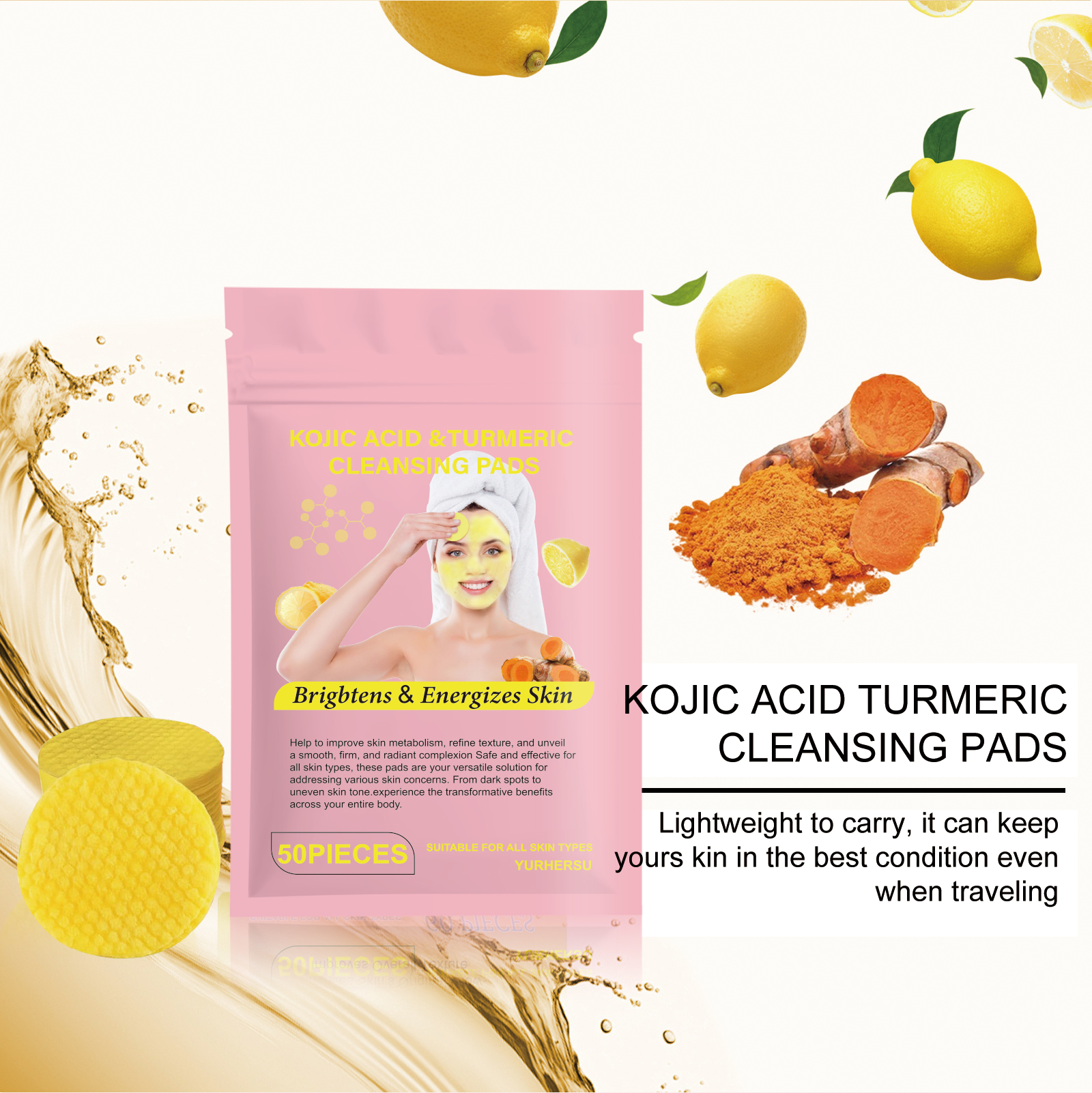 Turmeric Facial Cleansing Pads - Skincare Oil Control review and price