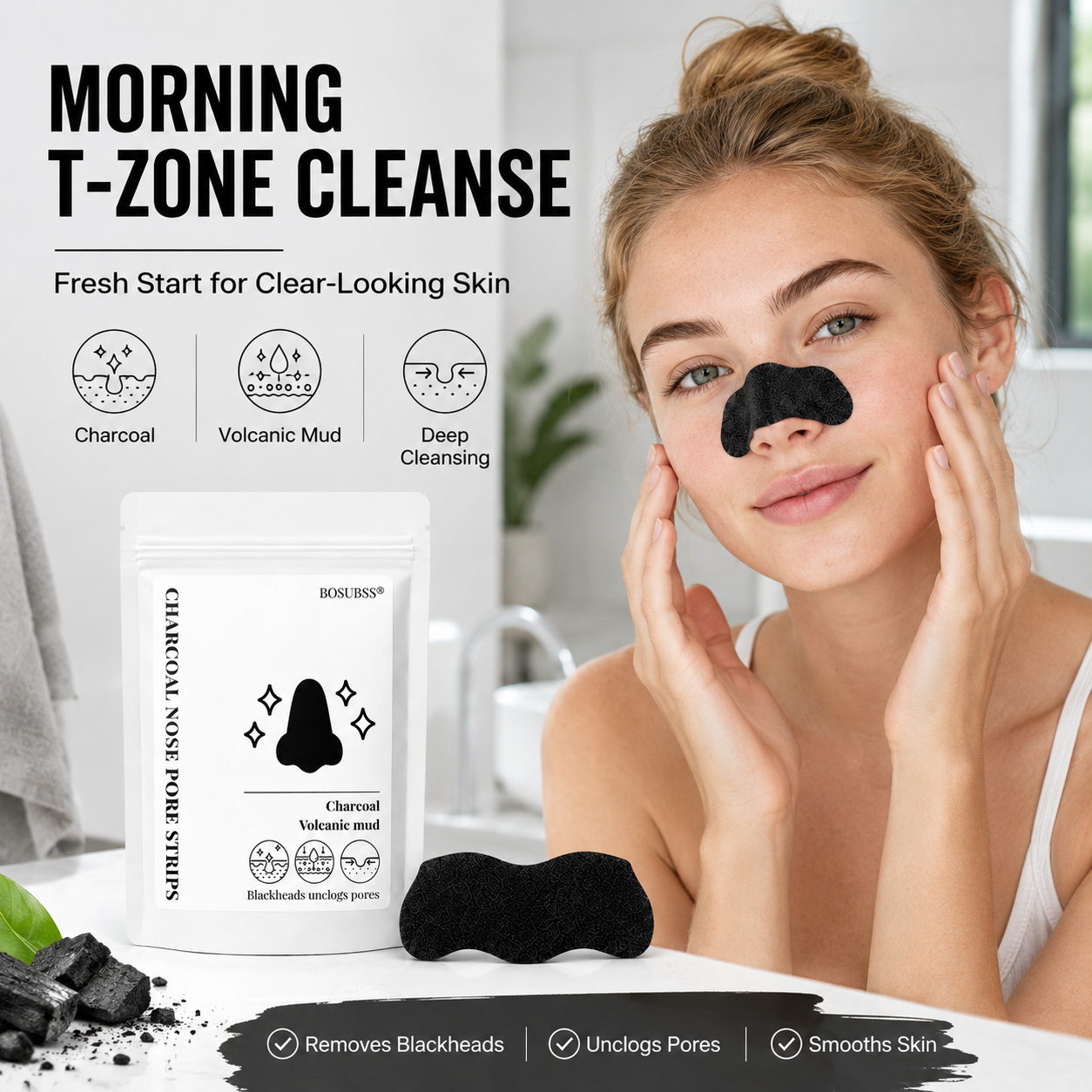 Tea Tree Charcoal Nose Strips  - Skincare Oil Control review and price