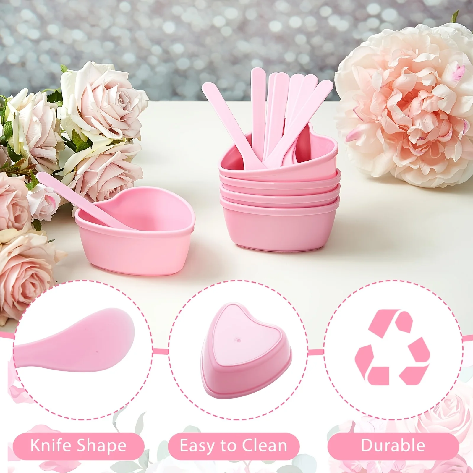 6-piece Pink Heart Shaped Faci - Skincare Pink review and price
