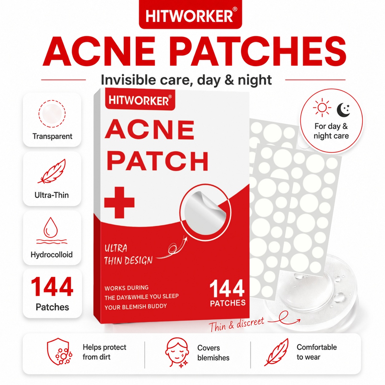 144Pcs Hydrocolloid Acne Pimpl - Skincare Oil Control review and price