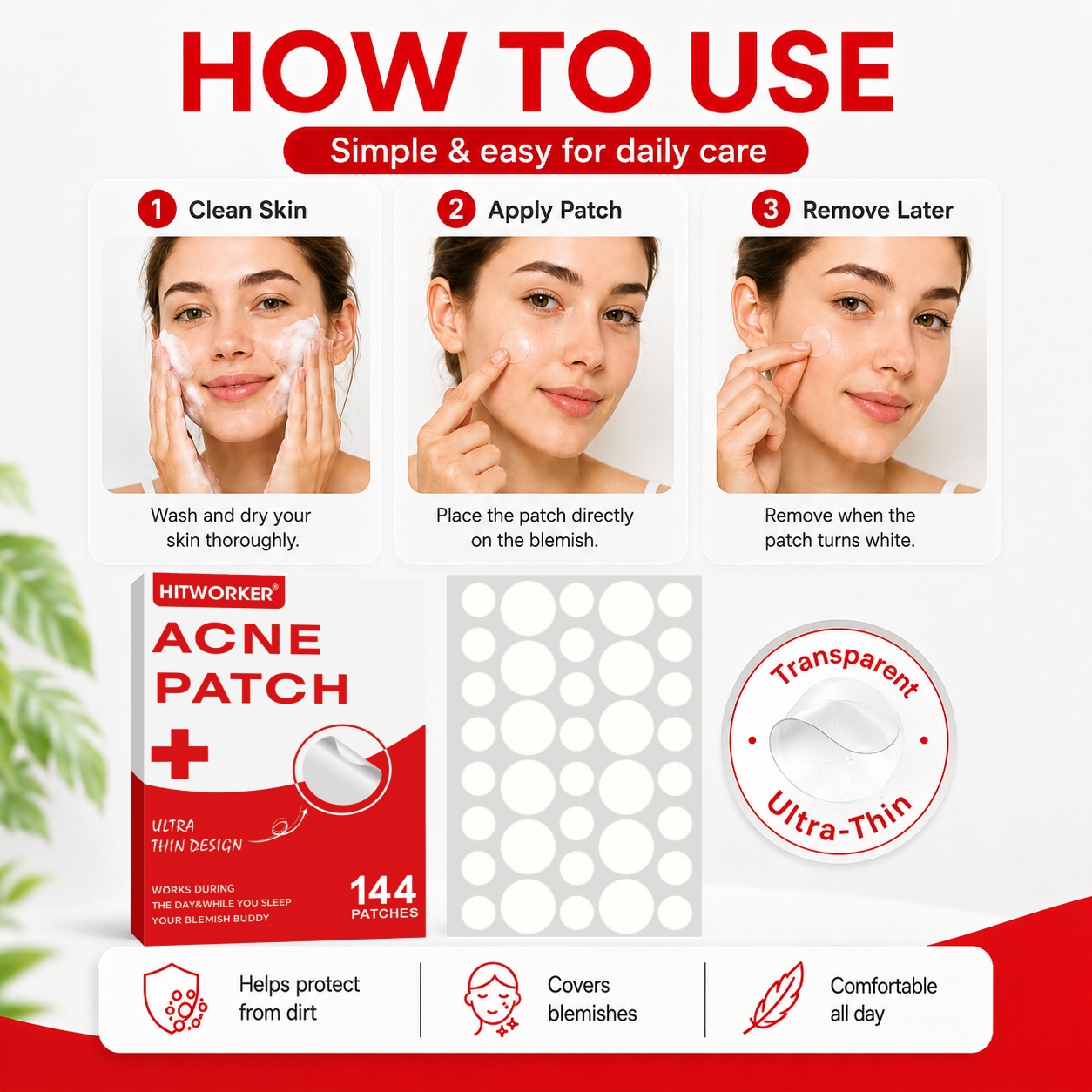 144Pcs Hydrocolloid Acne Pimpl - Skincare Oil Control review and price