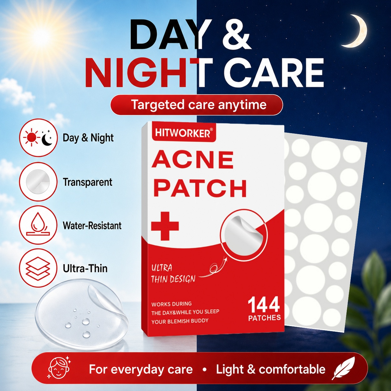 144Pcs Hydrocolloid Acne Pimpl - Skincare Oil Control review and price