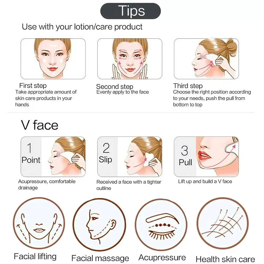 3Pcs Gua Sha Scraper Board Rol - Skincare Pink review and price